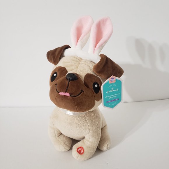 Hallmark Other - Singing Standing Up Stuffed Pug Dog Puppy 9" NWT